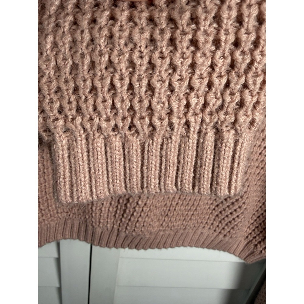 Aeropostale Chunky Knit V-Neck Slouchy Cropped Sweater Women's Size Medium - Picture 7 of 8